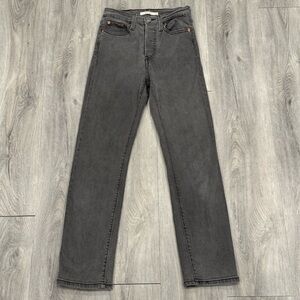 Levi's Women's Casual Charcoal Grey Denim Wedgie Straight Leg Jeans